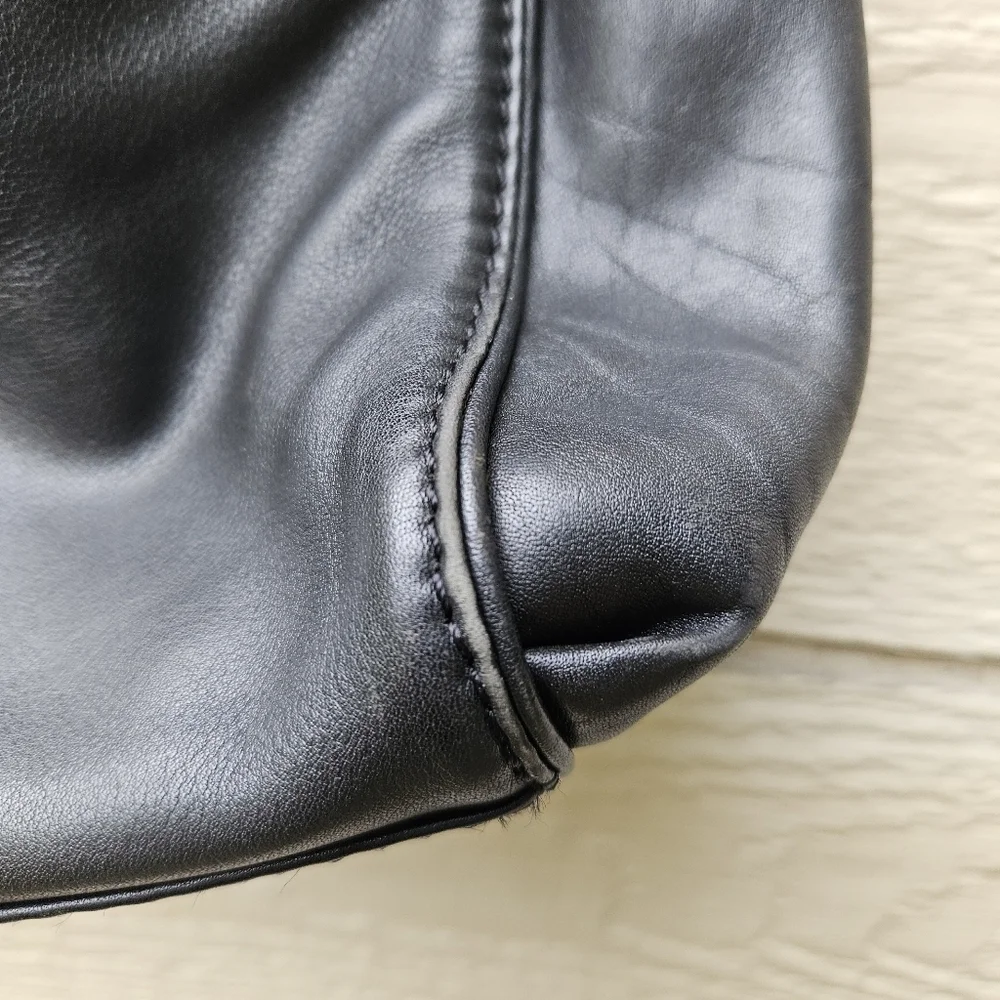 Michael Kors black leather hobo bag